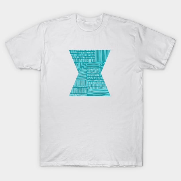 Digital Stitches Turquoise T-Shirt by Loukritia357